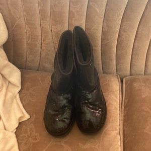 Black sequin Ugg boots. Size 10